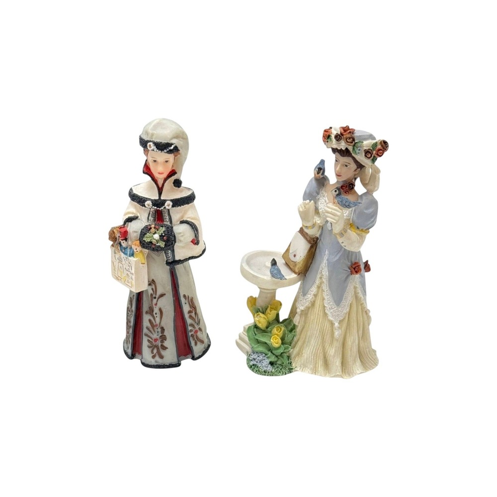 Avon President's Club Figurines 1998 1999 Multicolor Victorian Women Set of‎ 2